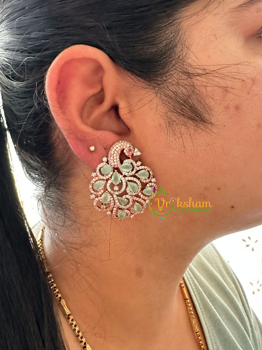 Rose Gold Peacock American Diamond Stud -G6675