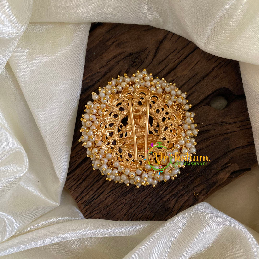 Antique Cluster Pearl Billai -Lakshmi-Red-G10230