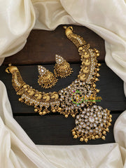 Premium Gold Look Alike Peacock Neckpiece -Ghungroo-G7713