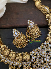 Premium Gold Look Alike Peacock Neckpiece -Ghungroo-G7713