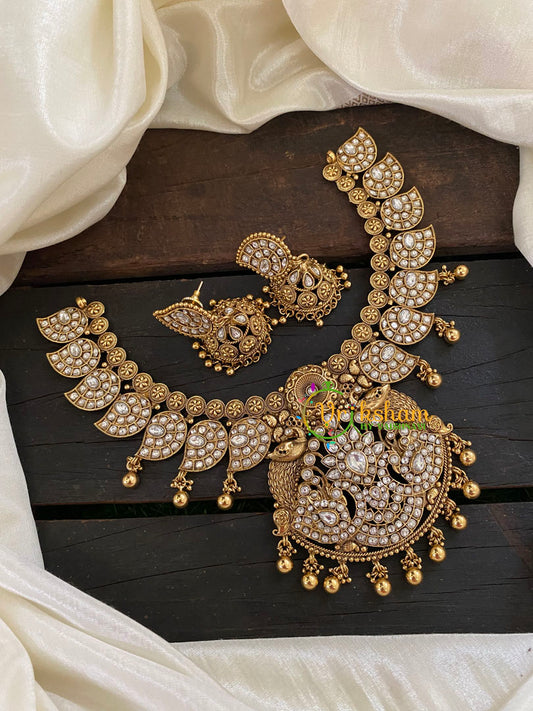 Precious White Kundan Maanga Neckpiece -G7712