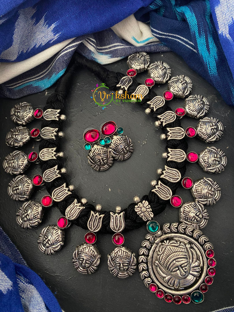 Kolhapuri Durga neckpiece -Silver Neckpiece -S0033