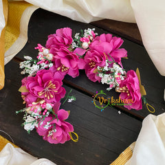 Pink Floral veni-Bridal Hair Accessory-H064