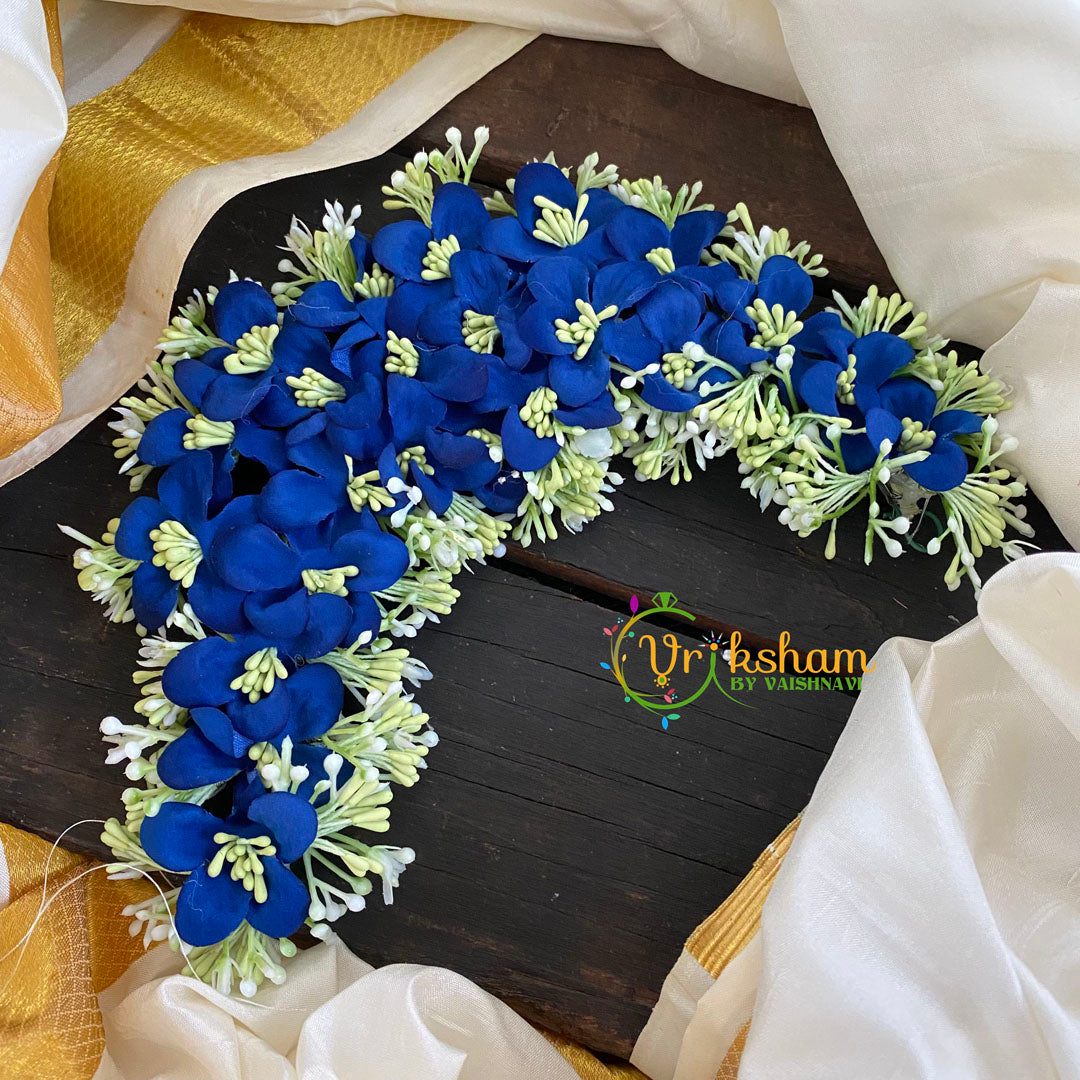 Blue Floral Veni-Bridal Hair Accessory-H065