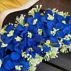 Blue Floral Veni-Bridal Hair Accessory-H065