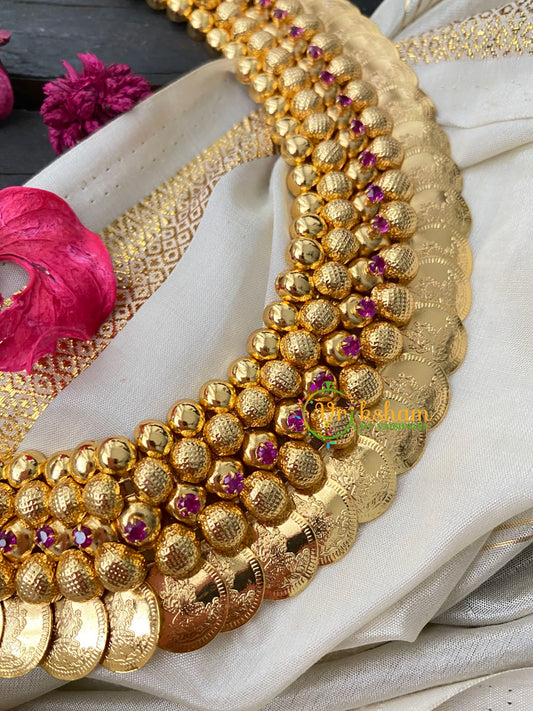 Coin Lakshmi Short Neckpiece-50 coins long-G4241