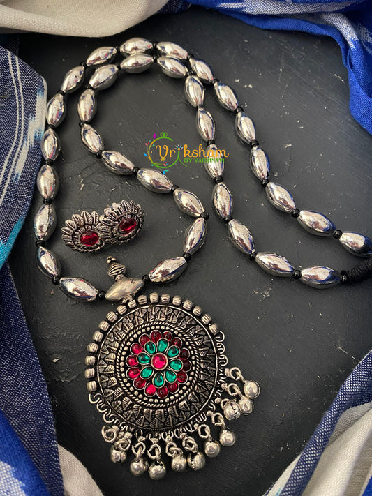 Kolhapuri Round Pendant Dolki Neckpiece –S0074