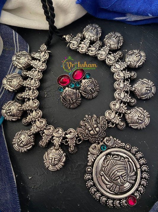 Oxidized Kolhapuri Durga Neckpiece -S0154