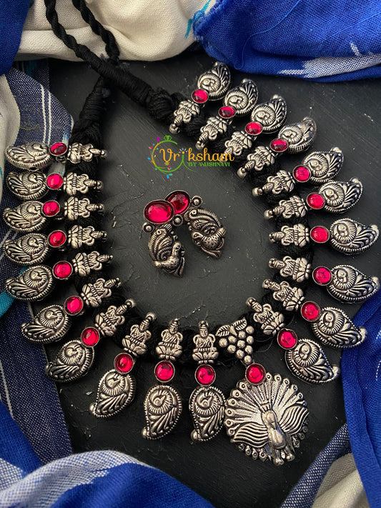 Kolhapuri Paisley Peacock Pendant Neckpiece-S0186