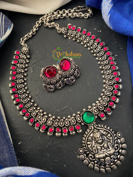 Lakshmi Pendant Kolhapuri Temple Choker-S0185