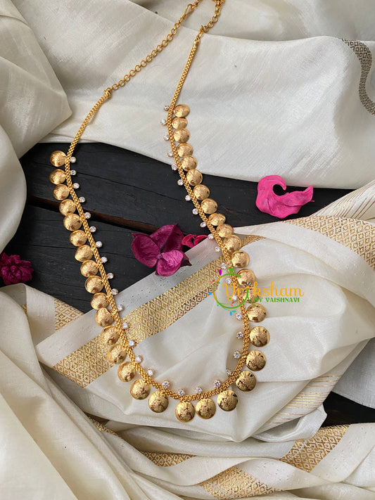 Traditional Kerala Coin Style Lakshmi Neckpiece-White-G4291