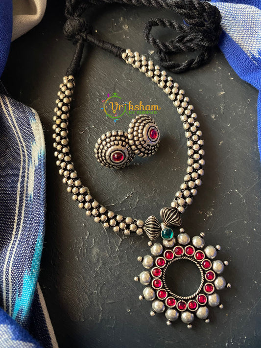 Kolhapuri Ring Pendant Neckpiece  -S0031