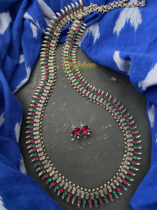 Kolhapuri Silver Mullai Haram -S0009