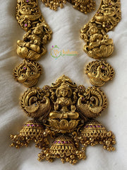 Antique Lakshmi Temple Haram -Intricately designed Lakshmi Neckpiece -G1711
