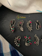 Oxidized german silver Nath - Nose Pins -S0105