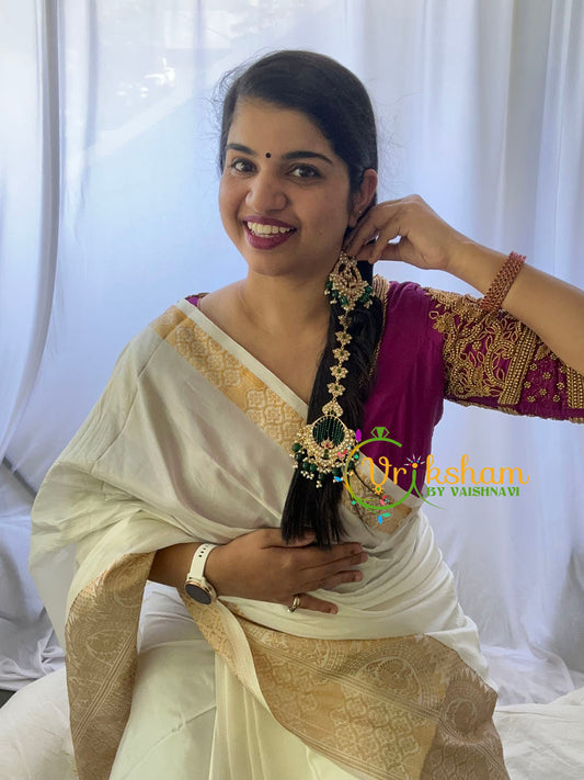 Precious Jadau Kundan Bridal Jada Billai-Hair Accessory-J726