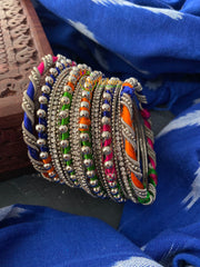 Color Thread and Silver Bangles -S0240