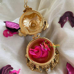 Gold Look Alike Temple Kumkum Box-Ganesh-G4239