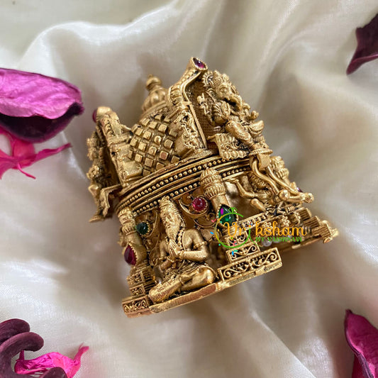 Gold Look Alike Temple Kumkum Box-Ganesh-G4239