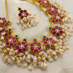 Precious Jadau Kundan Guttapusalu Neckpiece -J935