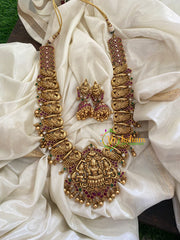Premium Lakshmi Temple Haram Long Neckpiece-Gold-G3371