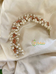 White Peach veni-Bridal Hair Accessory-H072