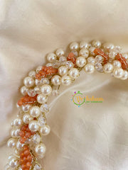 White Peach veni-Bridal Hair Accessory-H072