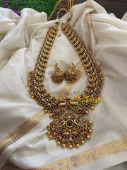 Premium Gold Look Alike Temple Haram-Gold Beads -G3398