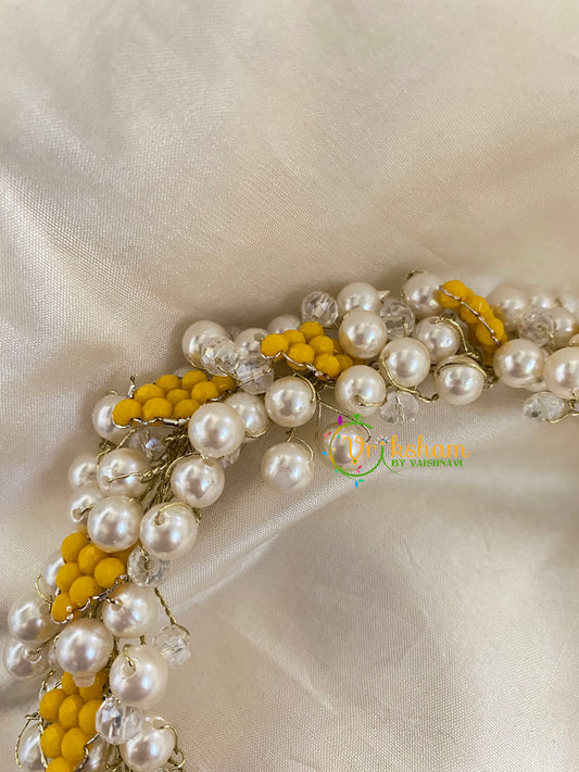 White with Yellow Bridal Hair Accessory-H074