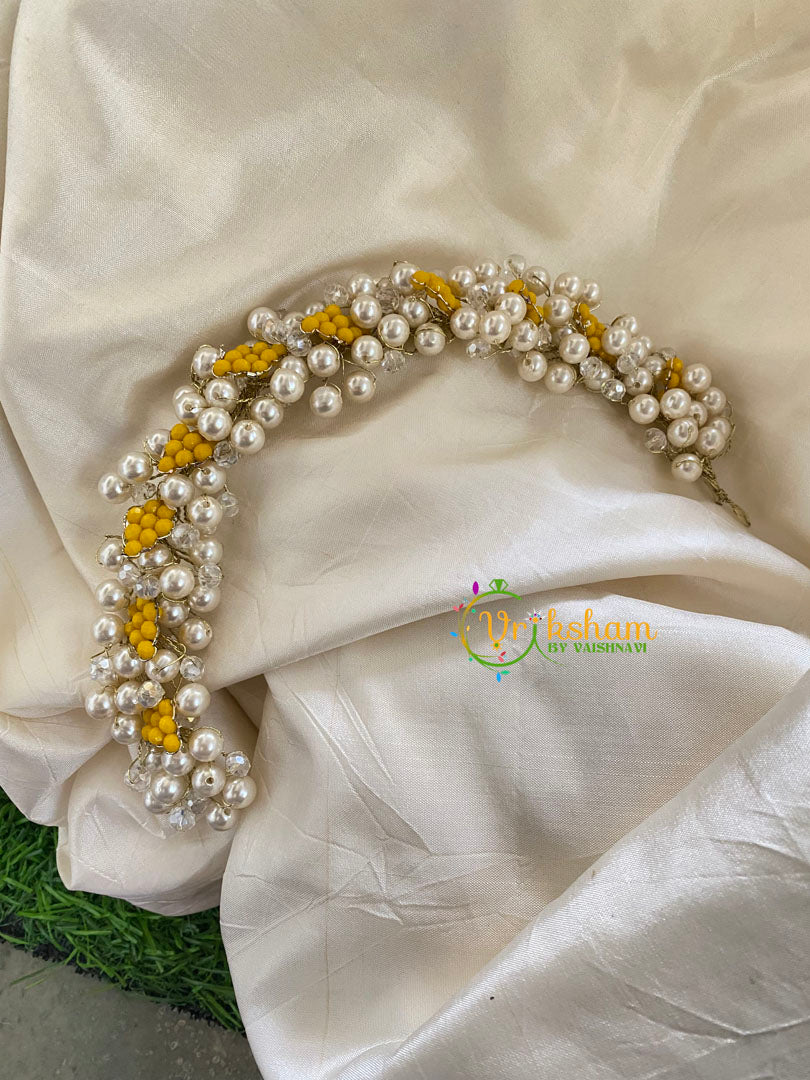 White with Yellow Bridal Hair Accessory-H074