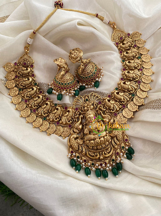 Premium Lakshmi Pendant Kaasumala Temple Short Neckpiece-G3353