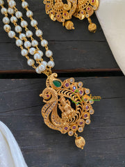 Layered Pearl Pendant Chain -Lakshmi Pendant -G7685