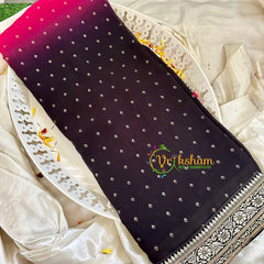Rani Pink Black Chiffon Saree -VS1837