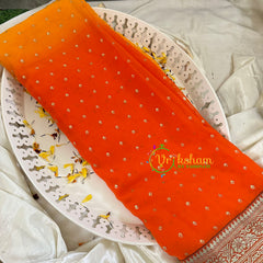 Orange Yellow Fancy Chiffon Saree -VS1838