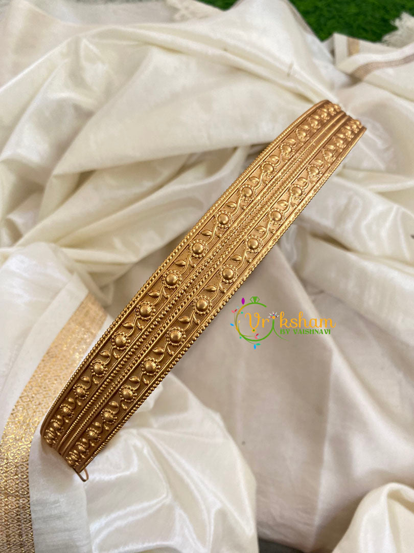 Gold Look Alike Plain Hipbelt-Embossed Floral-G9695