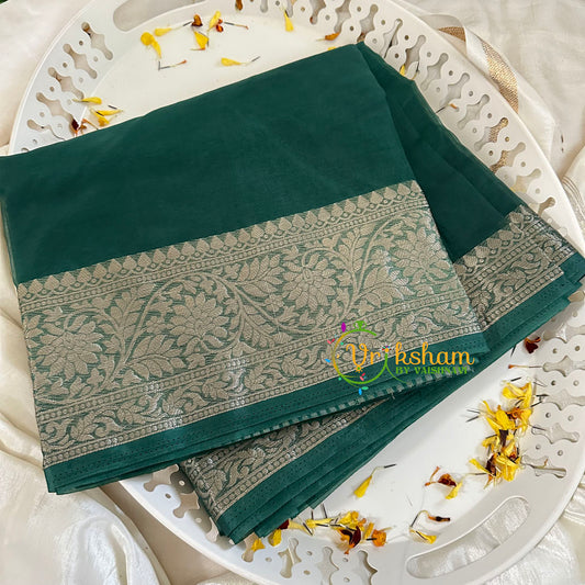 Dark Green Organza Saree-VS1855