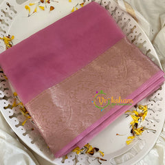 Onion Pink Organza Saree-VS1852