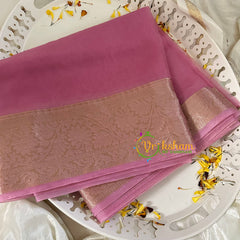 Onion Pink Organza Saree-VS1852