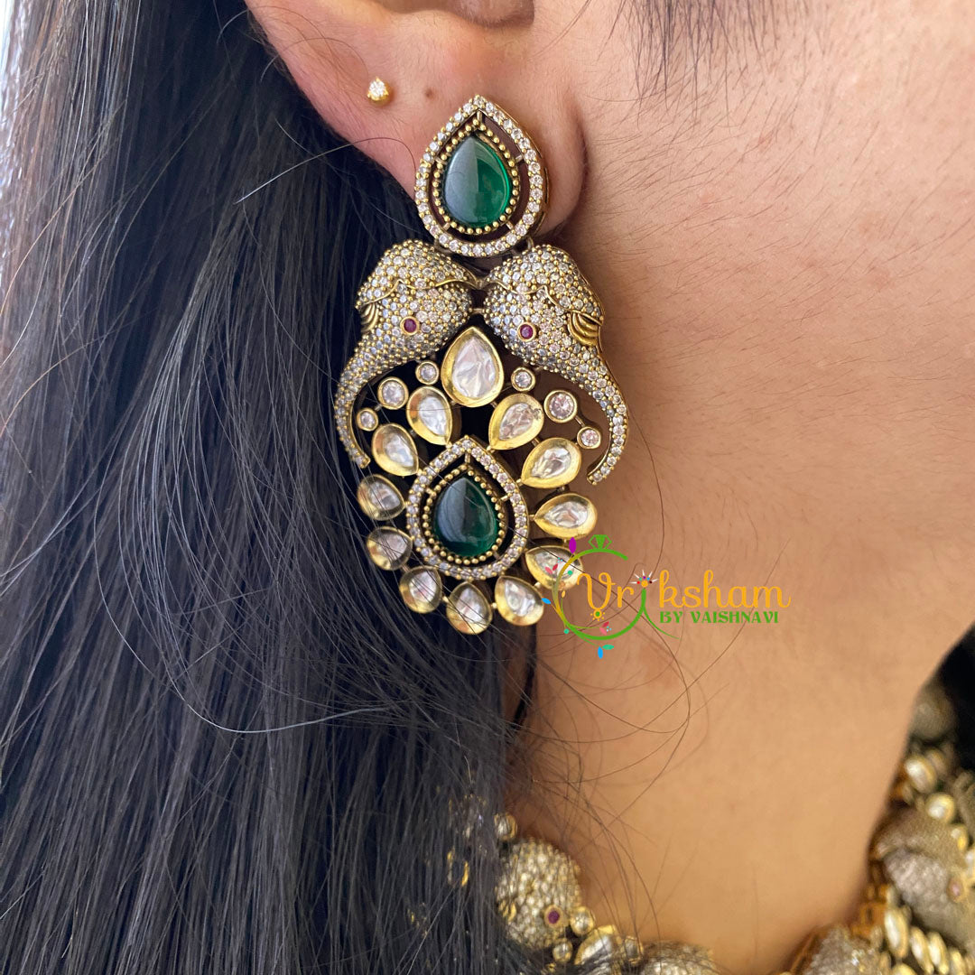 Green Victorian Diamond Short Neckpeice -VV022