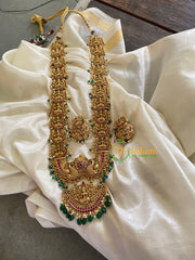 Premium Temple Haram -Lakshmi Haram-Green Bead-G3380