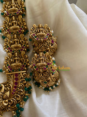 Premium Temple Haram -Lakshmi Haram-Green Bead-G3380