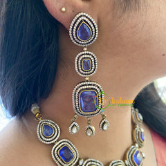Blue Victorian Diamond Short Neckpeice -VV036