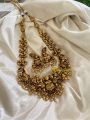 Intricate Antique Temple Lakshmi Mid LengthNeckpiece -G3416