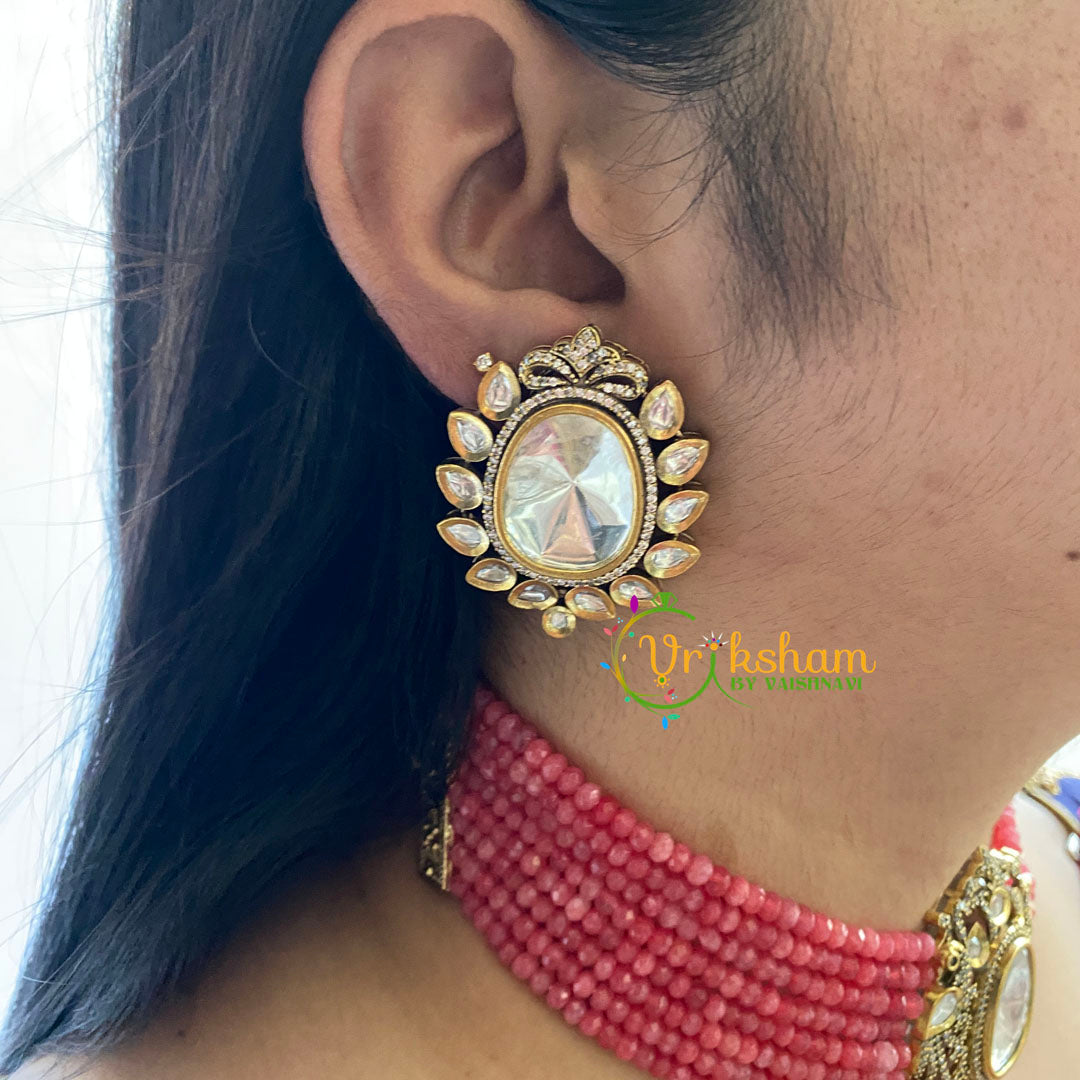 Pink Bead Victorian Diamond Choker-VV033