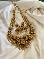 Intricate Antique Temple Lakshmi Mid LengthNeckpiece -G3416