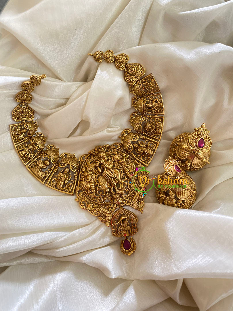 Gold Look Alike Shri Vishnu Dasavathar Neckpiece-G3410
