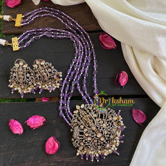 Purple Bead Victorian Diamond Temple Neckpiece-VV062