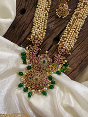 Cluster Pearl AD Stone Rani Har -Green Bead-G9717