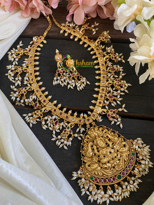 Rice Pearl Guttapusalu Lakshmi Short Neckpiece -G2850