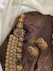 Antique Layered Kaasumala Lakshmi Haram with Mugappu-G9722